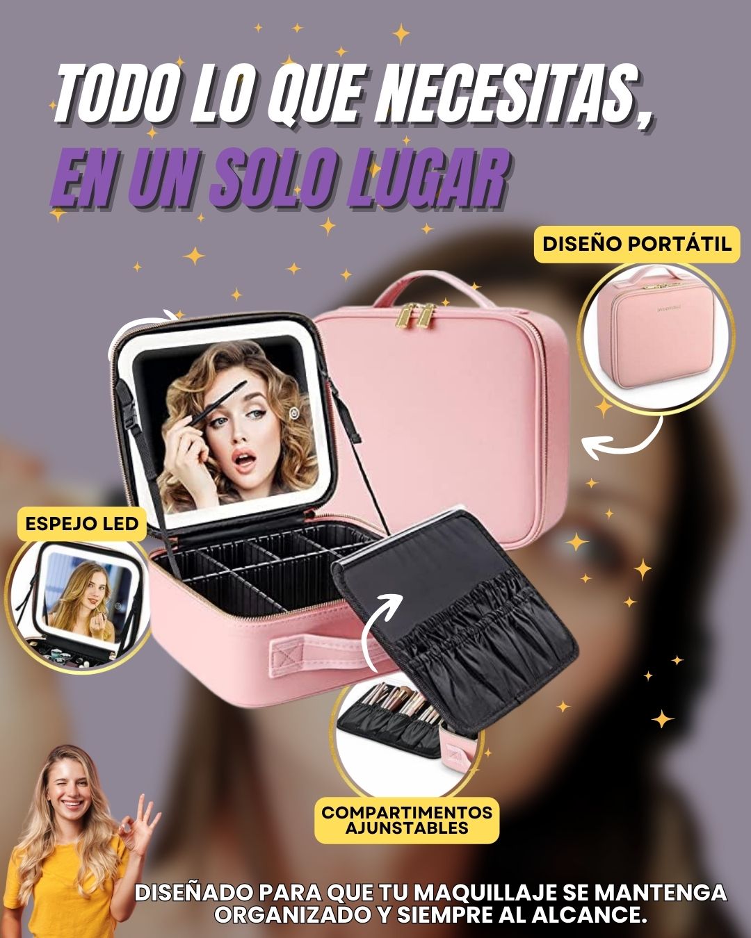 Maletin de Cosmeticos con Luz Led VANITY BAG™!